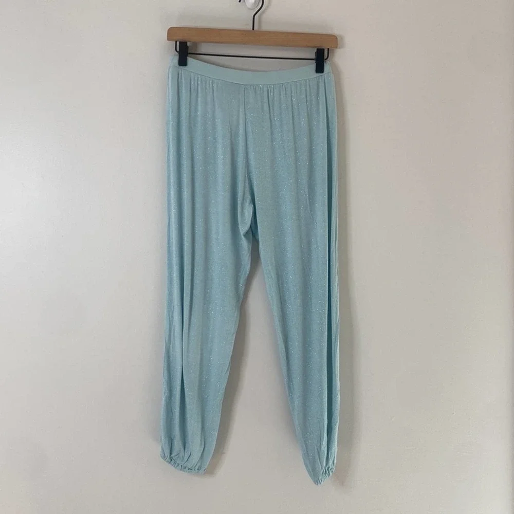 Chaser NWT Revolve Glitter Shirred lounge pants crystal mediun - Picture 5 of 5